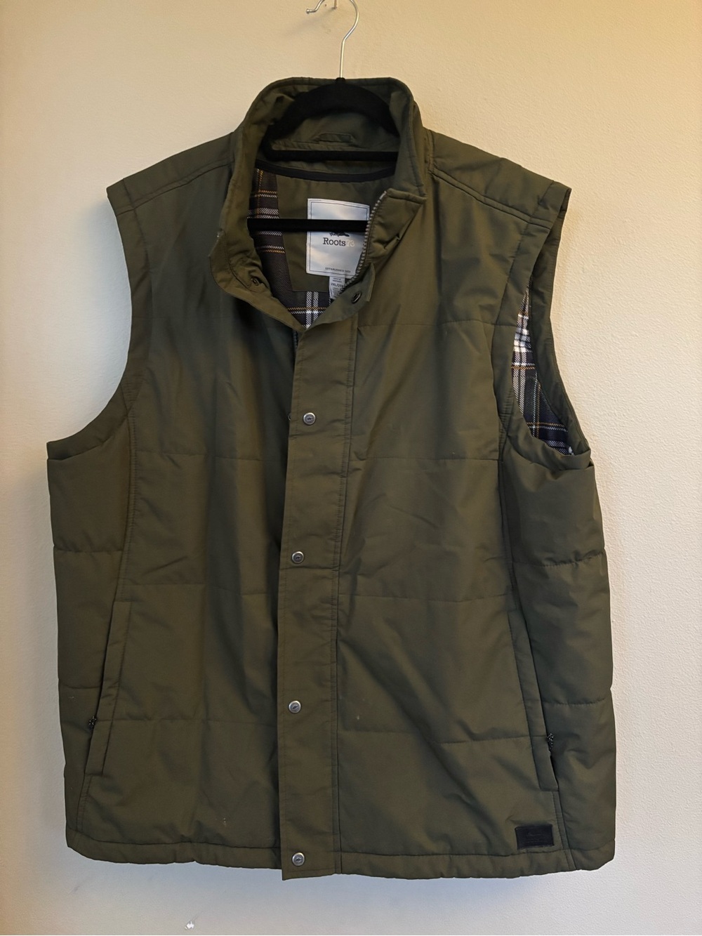 Roots Olive Green Quilted Men's Vest